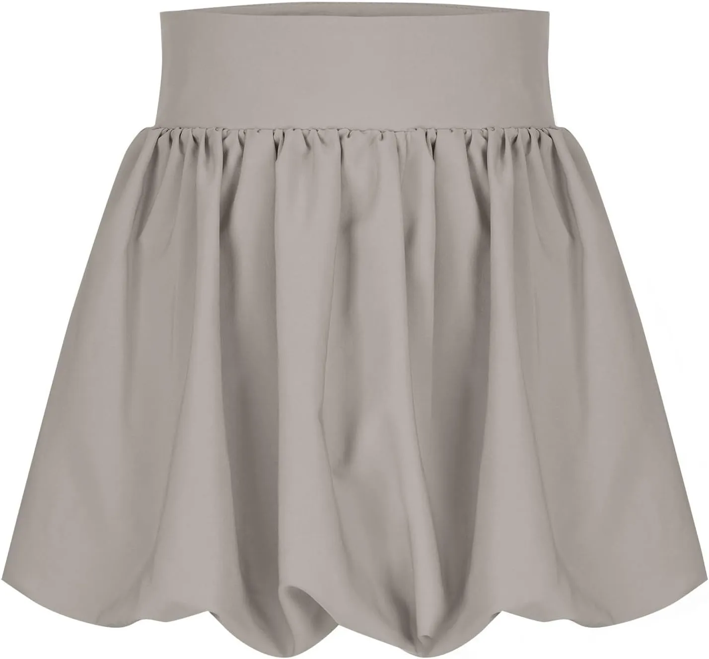 Puffy Mini Skirt for Women Solid Color High Waist Tiered Layer Ruffle Hem A Line Skirts Casual Fashion Flowy Skirt
