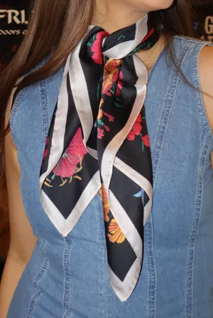 Refined Taste Floral Satin Scarf