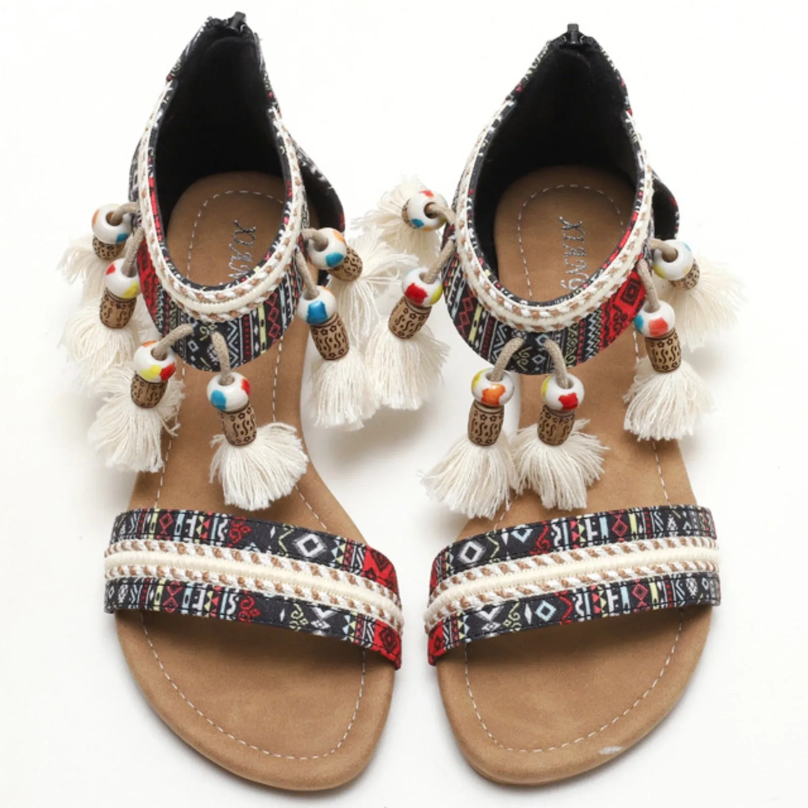 Roman Tassel Beach Sandals