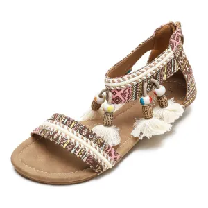Roman Tassel Beach Sandals