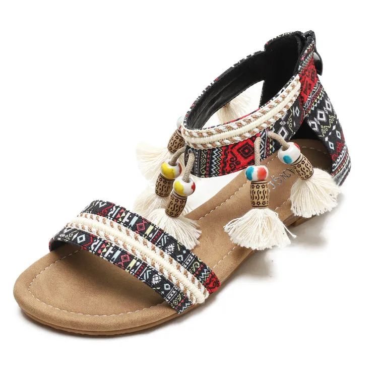 Roman Tassel Beach Sandals