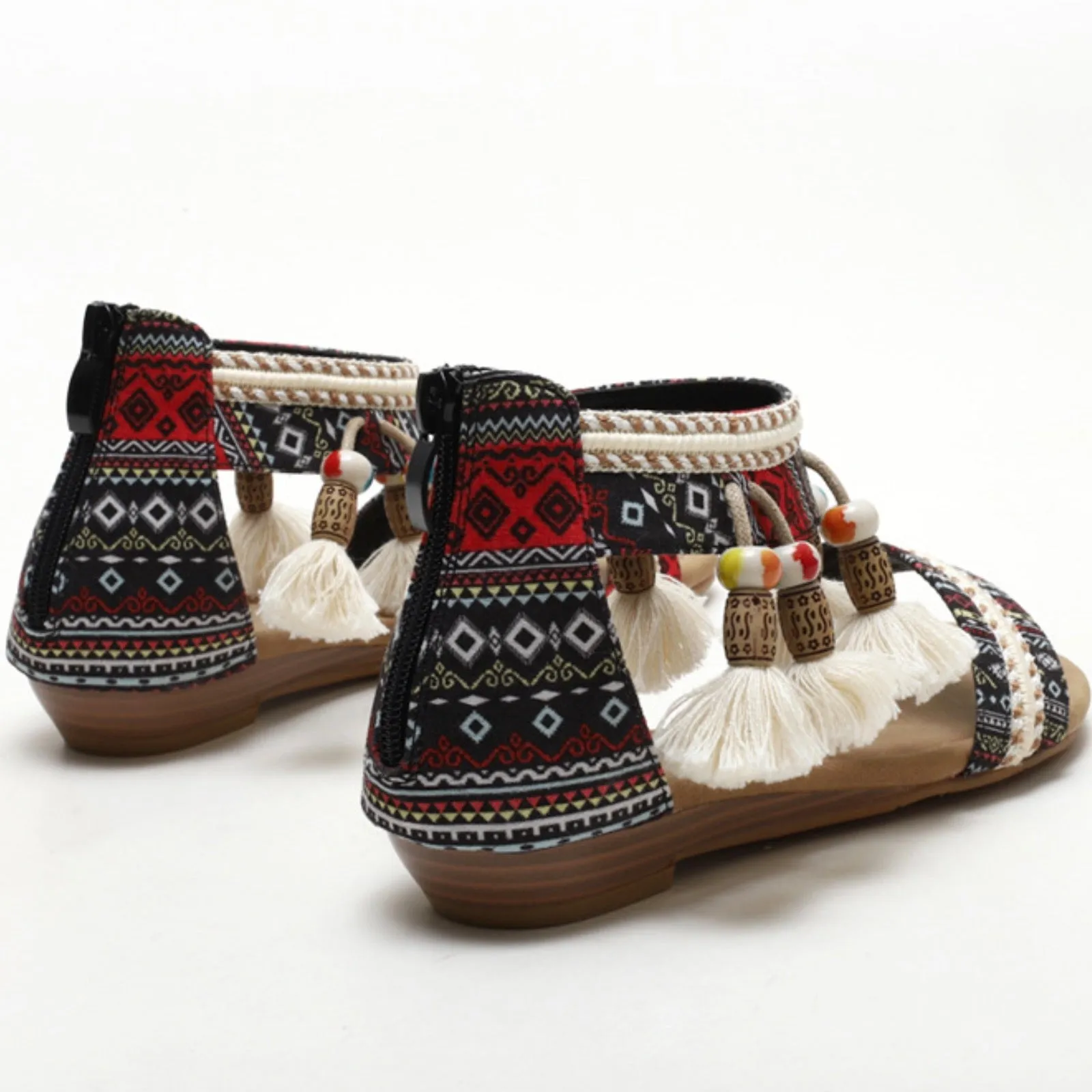 Roman Tassel Beach Sandals