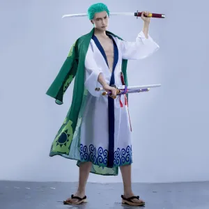 Roronoa Zoro Cosplay Costume | Anime Cloak Wano Country Kimono