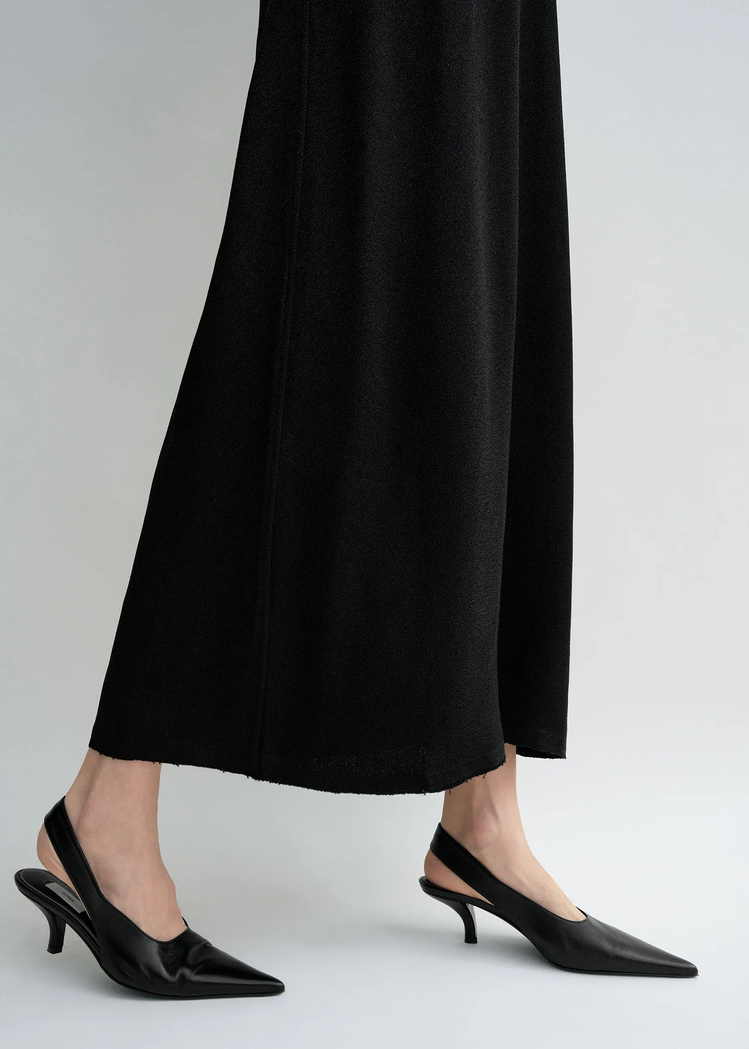 Scoop-neck sablé dress black