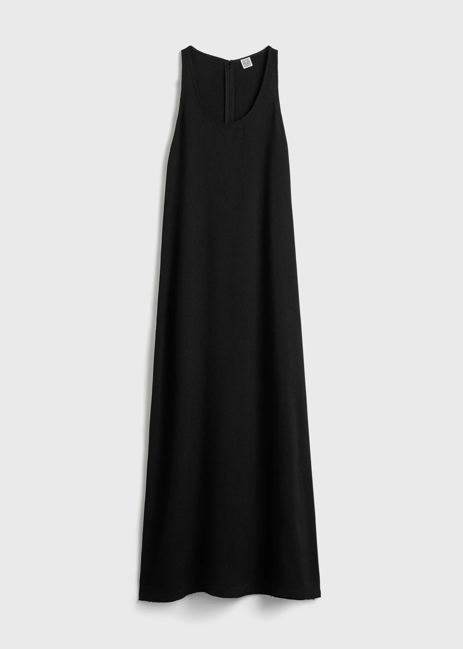 Scoop-neck sablé dress black
