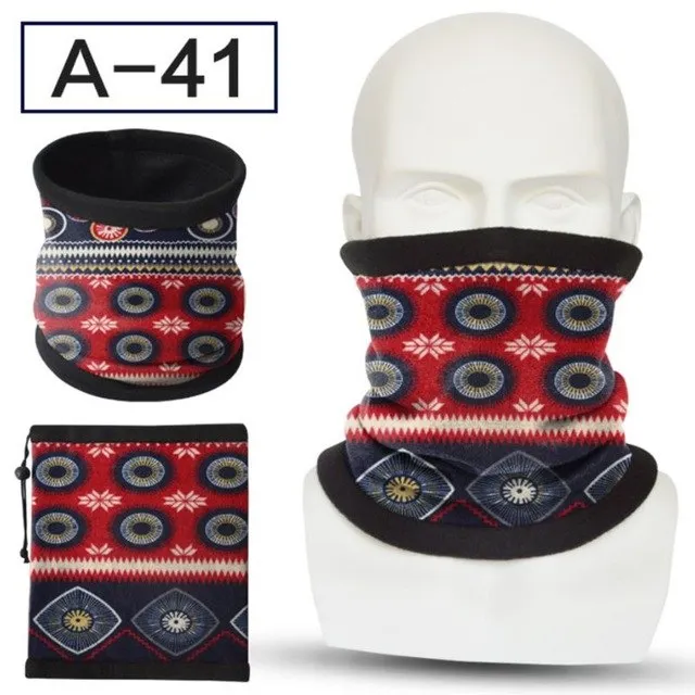 Sidiou Group Unisex Winter Double Layer Polar Fleece Neck Warmer Colorful Geometric Face Mask