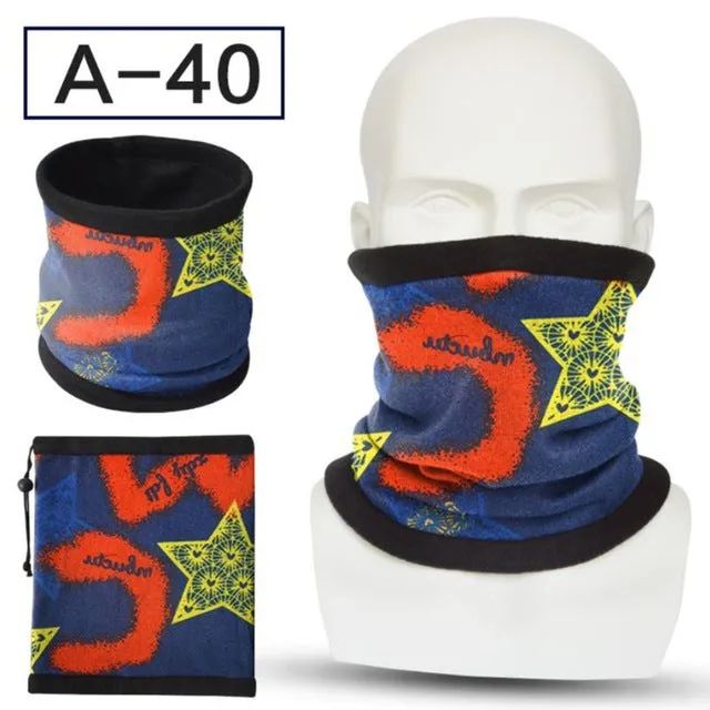 Sidiou Group Unisex Winter Double Layer Polar Fleece Neck Warmer Colorful Geometric Face Mask