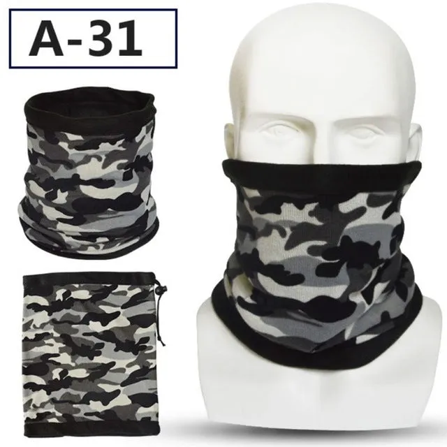Sidiou Group Unisex Winter Double Layer Polar Fleece Neck Warmer Colorful Geometric Face Mask