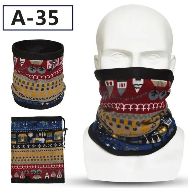 Sidiou Group Unisex Winter Double Layer Polar Fleece Neck Warmer Colorful Geometric Face Mask