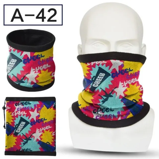 Sidiou Group Unisex Winter Double Layer Polar Fleece Neck Warmer Colorful Geometric Face Mask