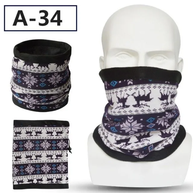 Sidiou Group Unisex Winter Double Layer Polar Fleece Neck Warmer Colorful Geometric Face Mask