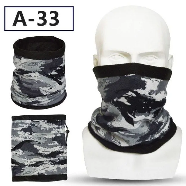 Sidiou Group Unisex Winter Double Layer Polar Fleece Neck Warmer Colorful Geometric Face Mask