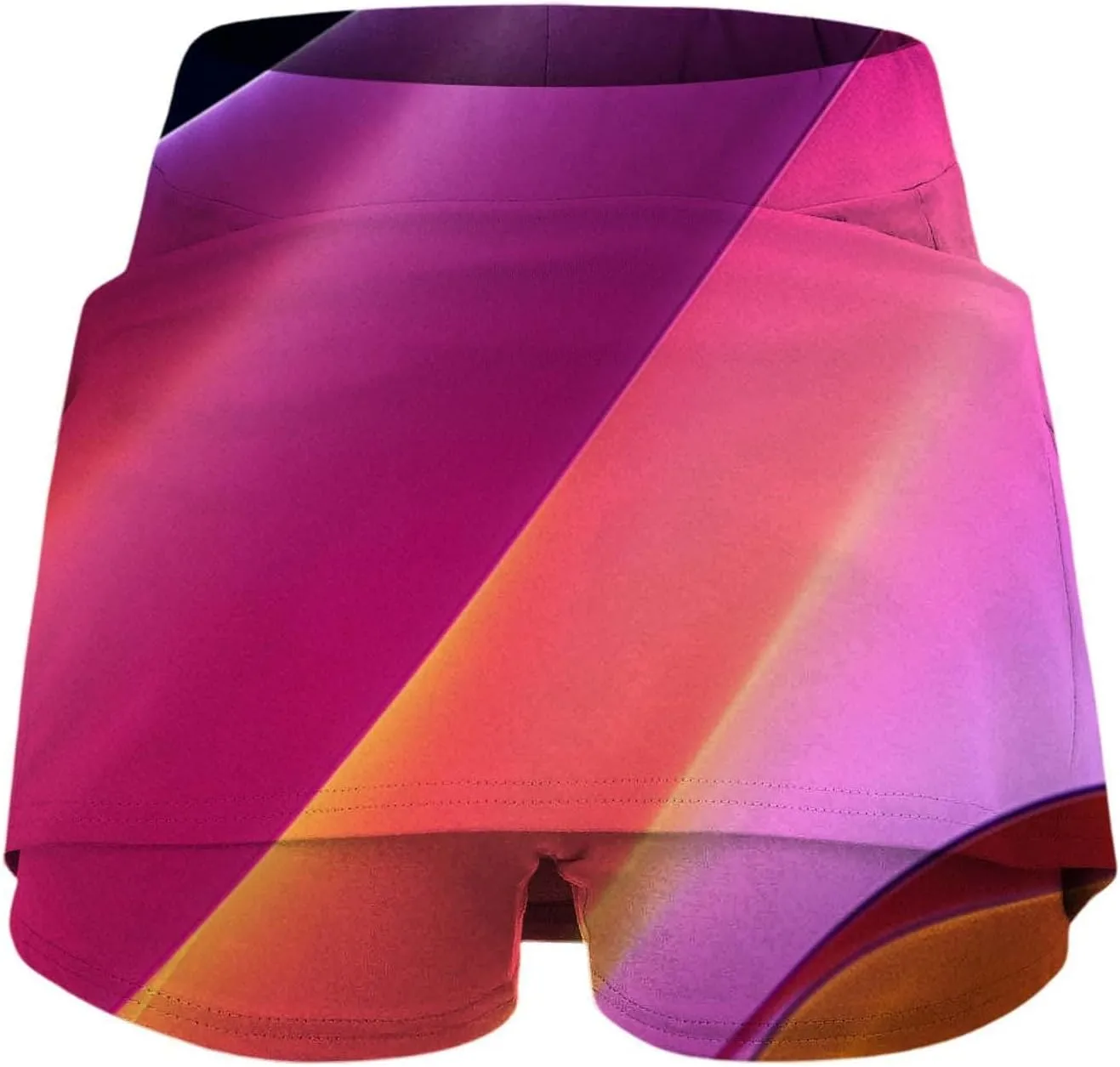 Skorts for Women Dressy Tie Dye High Waisted Tummy Control Tennis Skirt Built in Shorts Running Skirts with Pockets