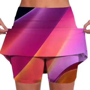 Skorts for Women Dressy Tie Dye High Waisted Tummy Control Tennis Skirt Built in Shorts Running Skirts with Pockets