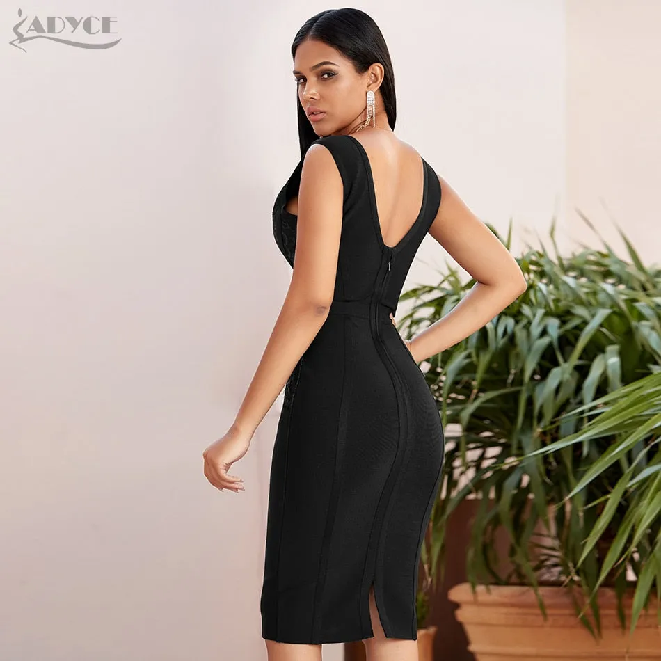 Sleeveless V Neck Evening Party Dresses