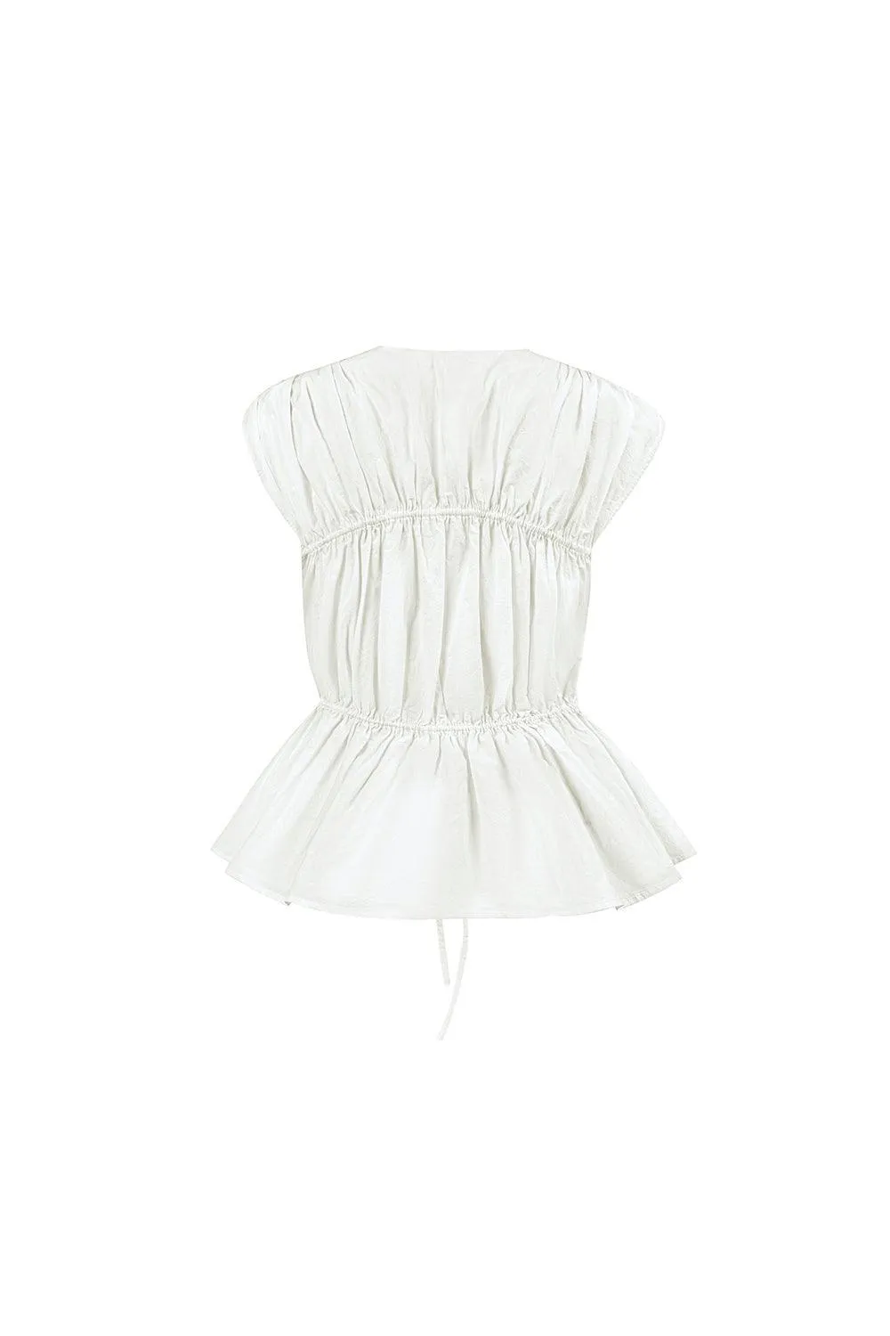 Snowdrop Peplum Gathered Organic Cotton Top