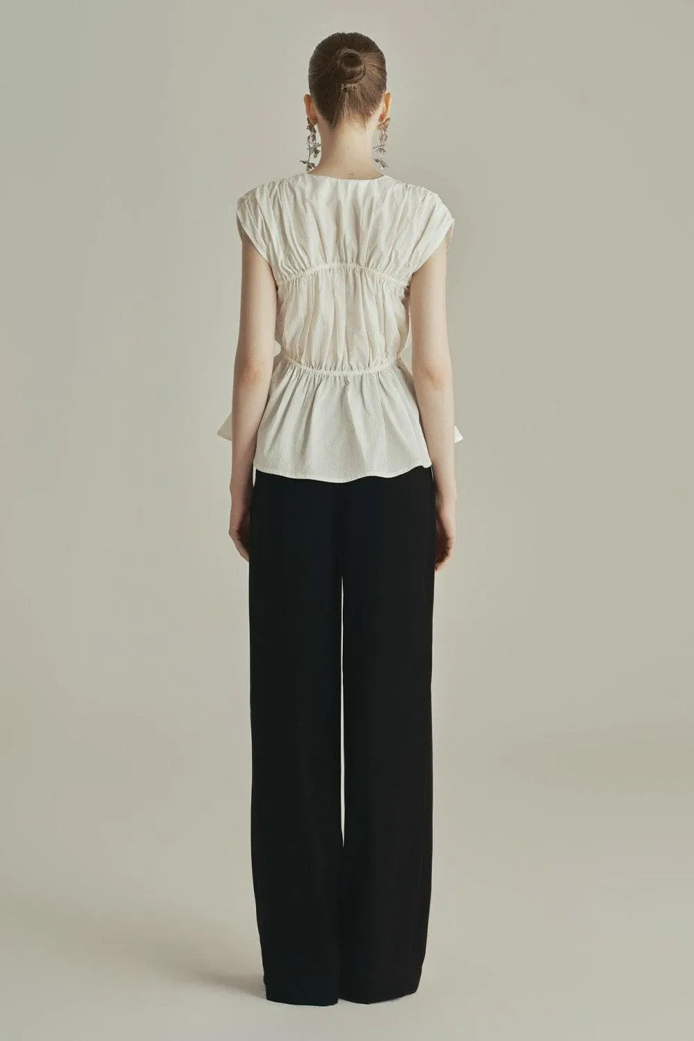 Snowdrop Peplum Gathered Organic Cotton Top