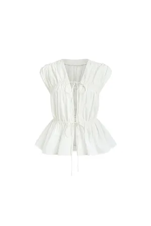 Snowdrop Peplum Gathered Organic Cotton Top