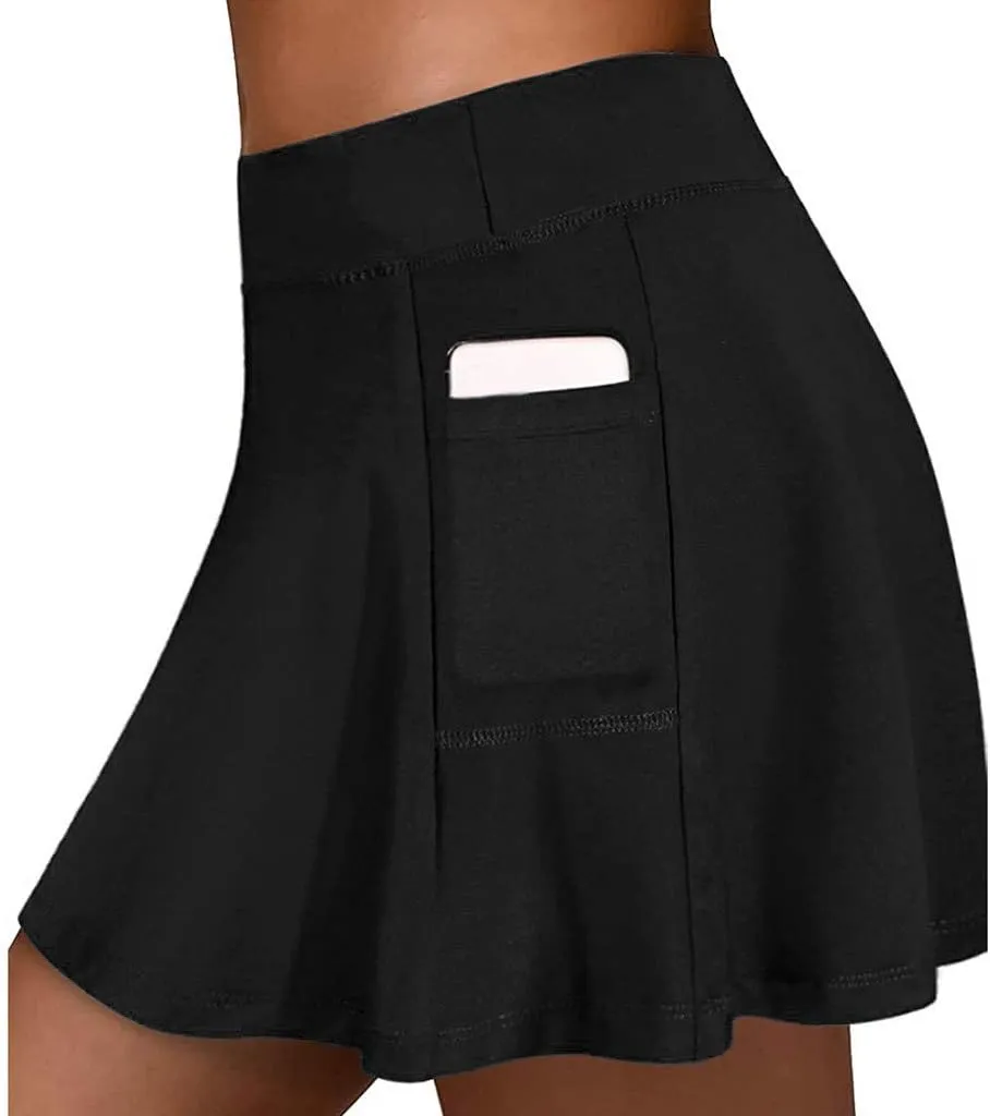 Sport Skirts for Women Summer Tennis Golf Skirts High Waisted with Pockets Inner Shorts for Athletic Skorts Running