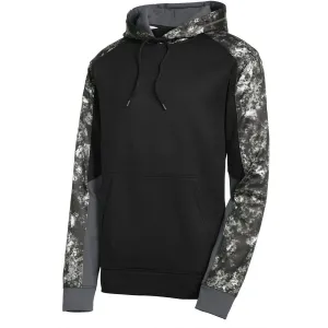 Sport-Tek Men's Black/Black Sport-Wick Mineral Freeze Fleece Colorblock Hooded Pullover