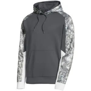 Sport-Tek Men's Dark Smoke Grey/Dark Smoke Grey Sport-Wick Mineral Freeze Fleece Colorblock Hooded Pullover