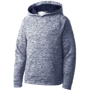 Sport-Tek Youth True Navy Electric Heather PosiCharge Fleece Hooded Pullover