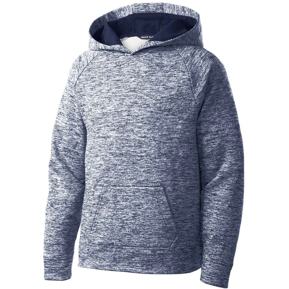 Sport-Tek Youth True Navy Electric Heather PosiCharge Fleece Hooded Pullover