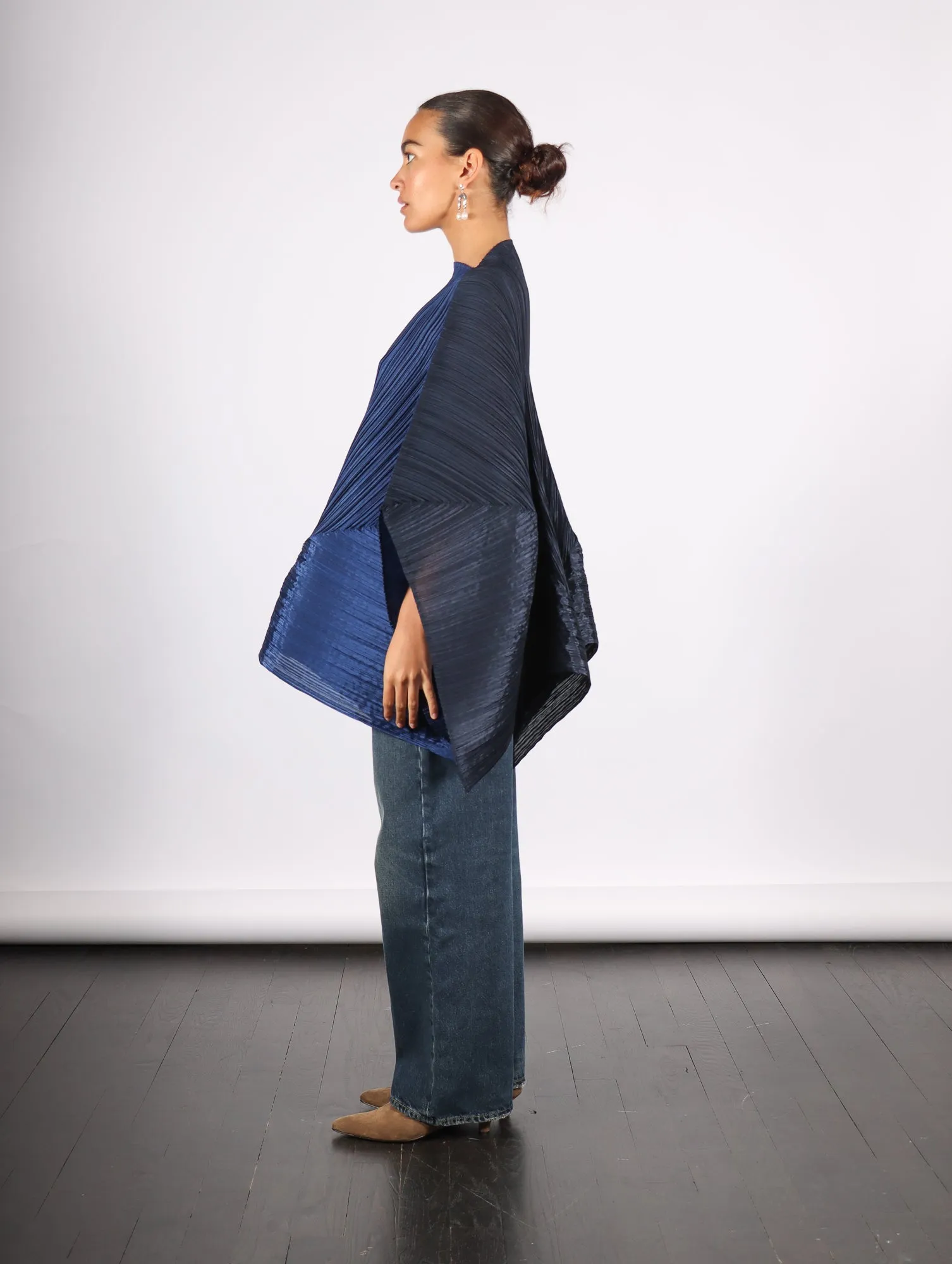 Stella Scarf in Dark Navy by Pleats Please Issey Miyake