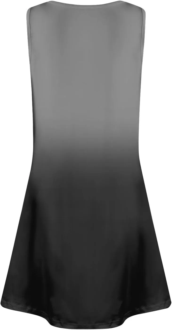 Summer Dresses for Women 2025 Floral Boho Beach T Shirt Dresses V Neck Casual Tank Dress Sleeveless Loose Sundresses