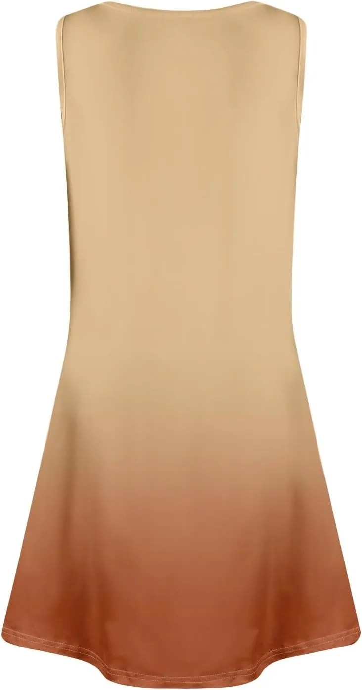 Summer Dresses for Women 2025 Floral Boho Beach T Shirt Dresses V Neck Casual Tank Dress Sleeveless Loose Sundresses