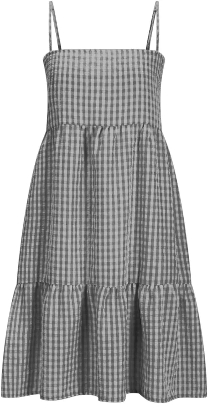 Summer Dresses for Women 2025 Spaghetti Strap Ruffle Tiered Tube Top Mini Dress Sexy Beach Vacation Dress with Pocket