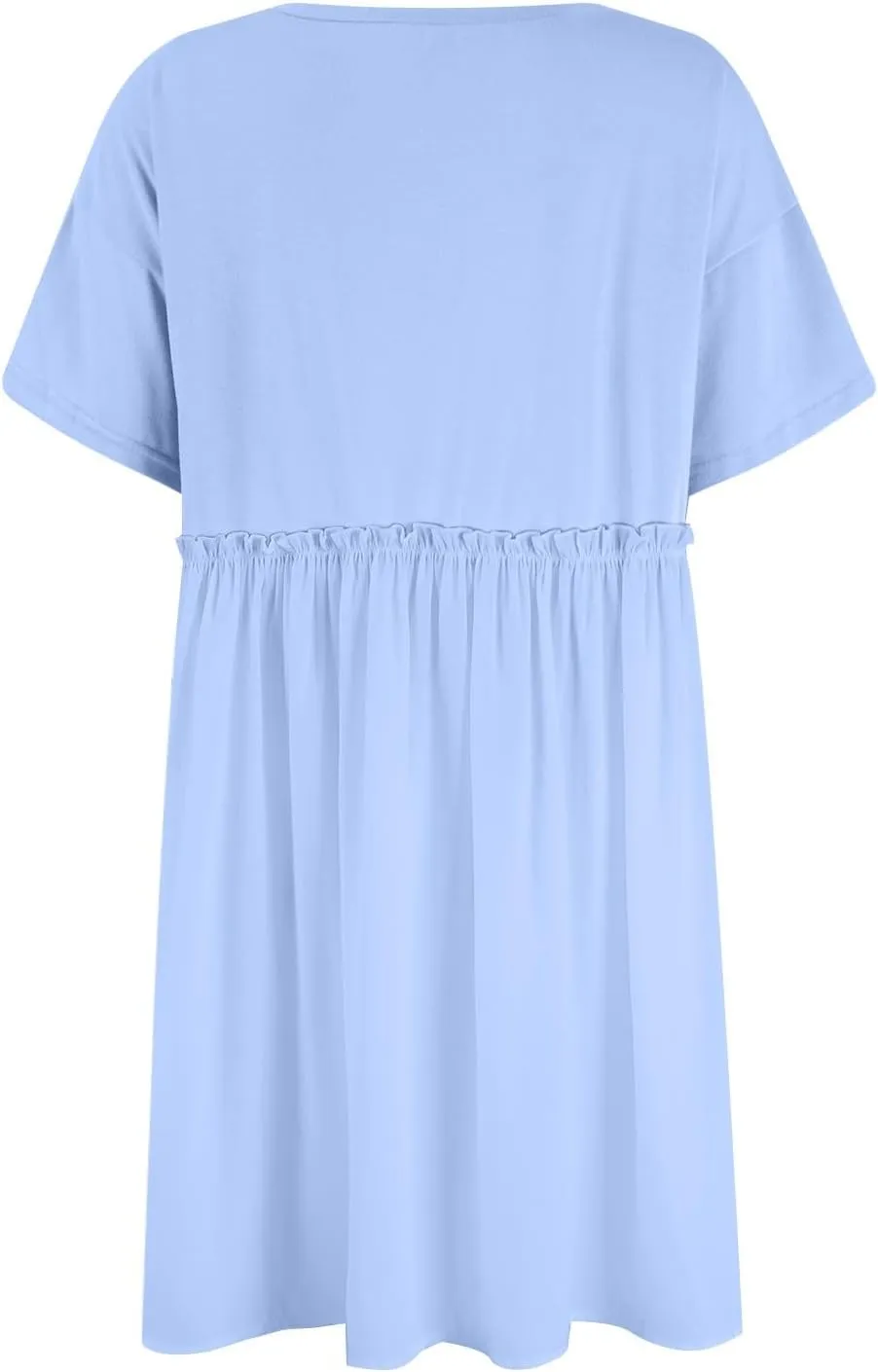 Summer Dresses for Women Short Sleeve Patchwork Crewneck Mini Dress Casual Colorblock Pleated Dresses with Pockets