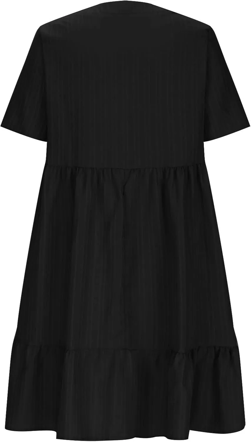 Summer Dresses for Womens V Neck Flutter Sleeve Flowy Short Dress Casual Midi Dress A Line Ruffle Tiered Swing Dresses