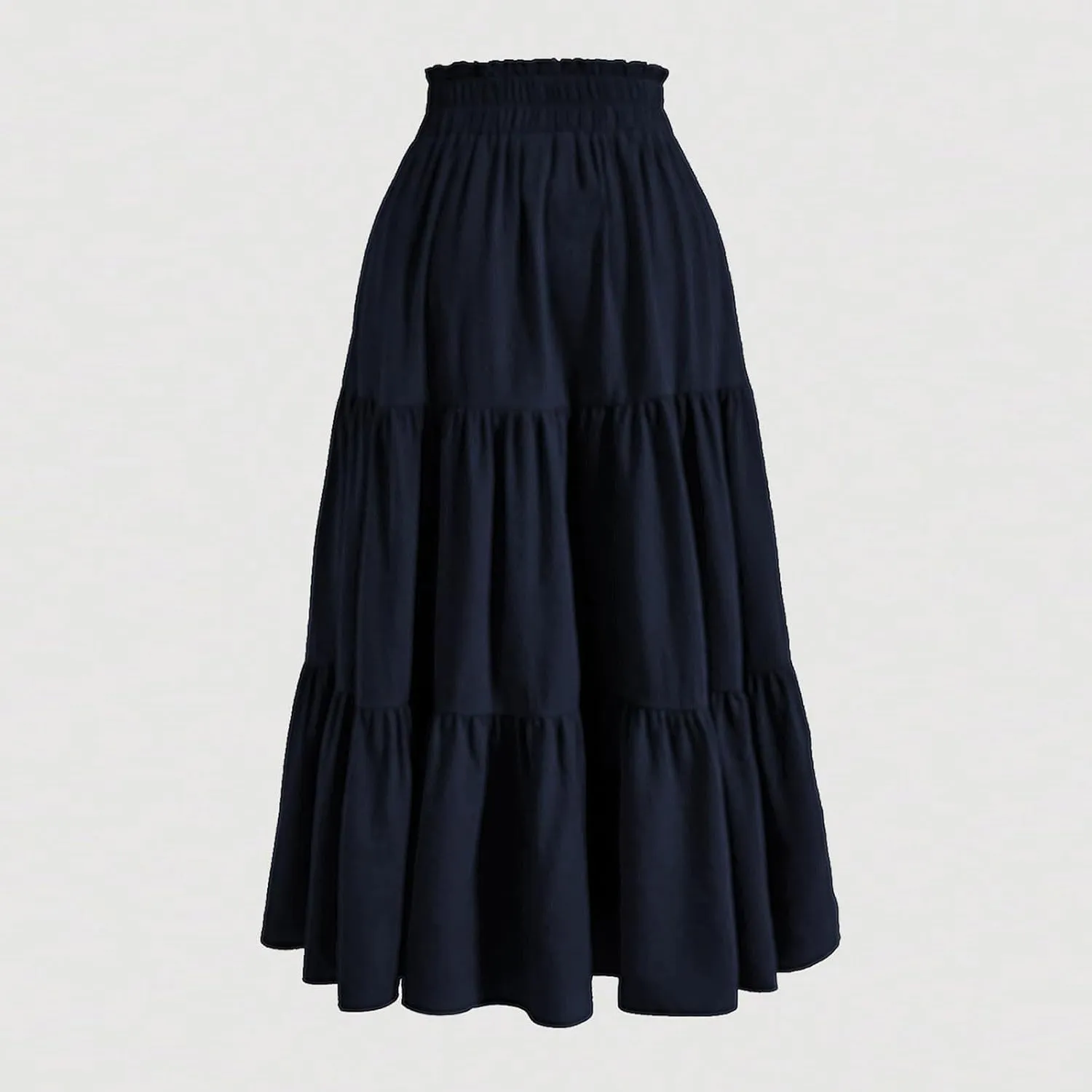 Summer Long Skirts for Women Casual Drawstring High Waist Lightweight Tiered Flowy Pleated Skirts with Pocket