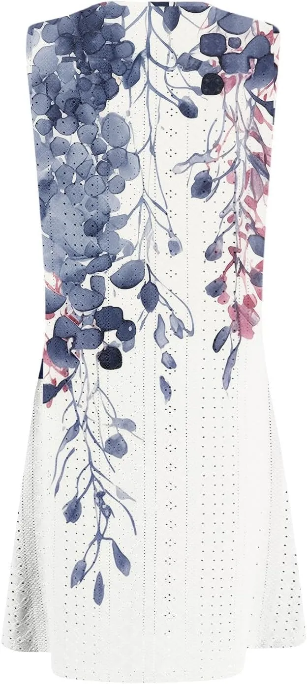 Summer Sleeveless Sundress Women's Plus Size Fitness Dress Lady Comfy Loose