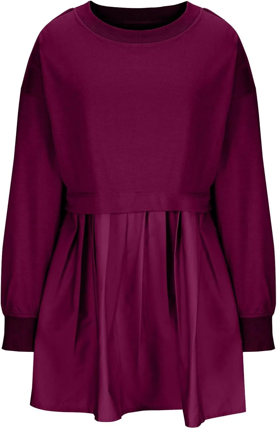 Sweatshirts Dress for Women Fall Long Sleeve Dresses Trendy Pleated Party Dress Casual Mini Dresses 2024