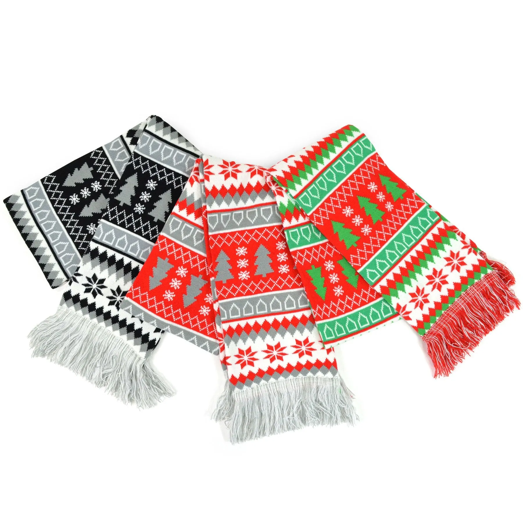 TeeHee Socks Women's Winter Double Layer Acrylic Scarves 3-Pack (12271)