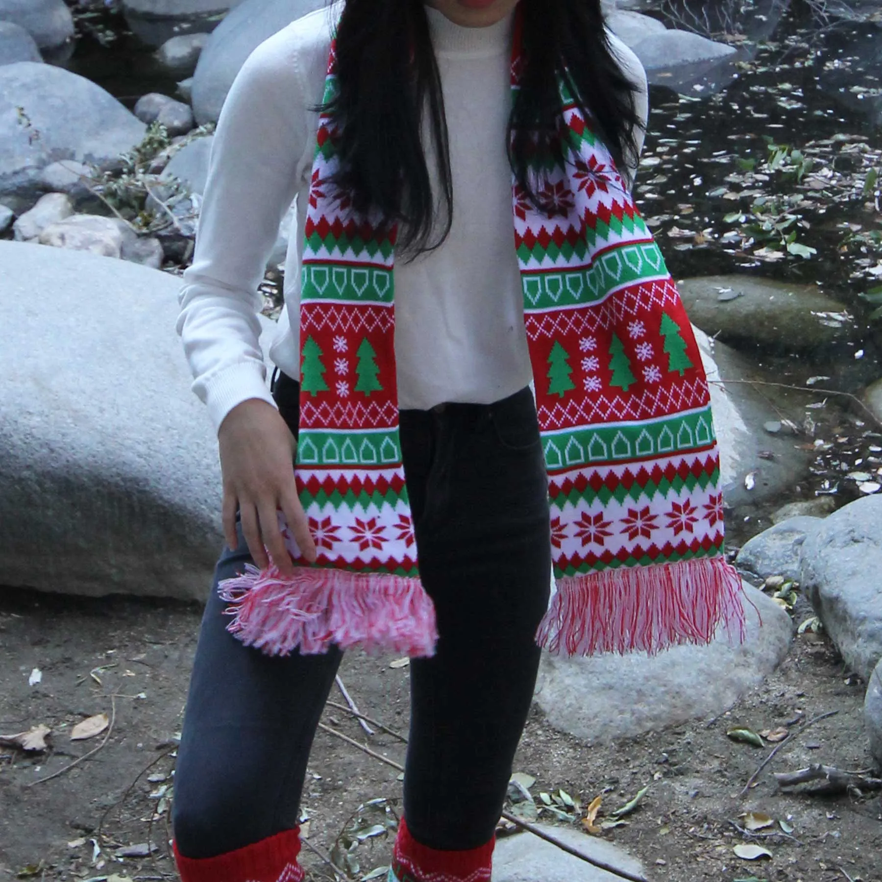 TeeHee Socks Women's Winter Double Layer Acrylic Scarves 3-Pack (12271)