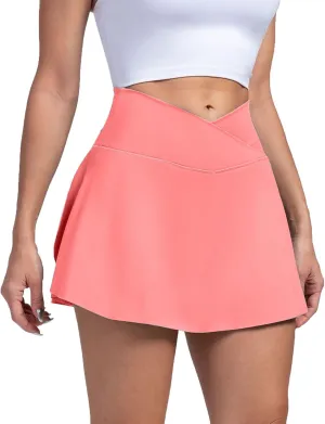 Tennis Skirt for Women Summer High Waist Tiered Golf Mini Skort Built-in Shorts