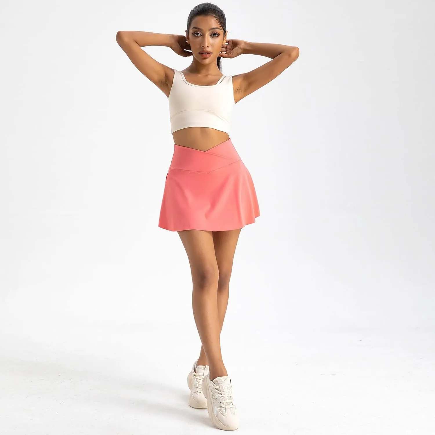 Tennis Skirt for Women Summer High Waist Tiered Golf Mini Skort Built-in Shorts