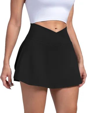 Tennis Skirt for Women Summer High Waist Tiered Golf Mini Skort Built-in Shorts