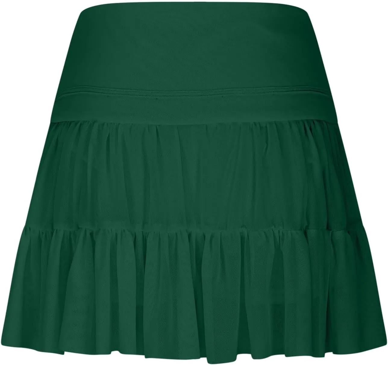 Tennis Skirts for Women Solid Elastic Waisted Tiered Smocked Ruffle Skirt Summer Casual Vacation Beach Short Skirt