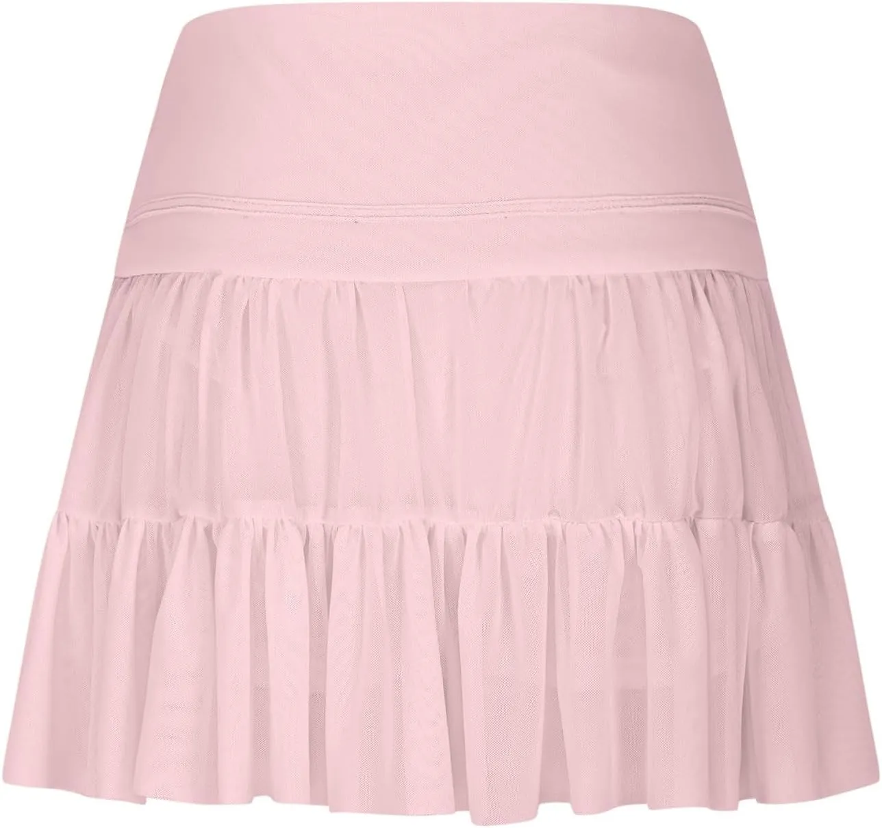 Tennis Skirts for Women Solid Elastic Waisted Tiered Smocked Ruffle Skirt Summer Casual Vacation Beach Short Skirt