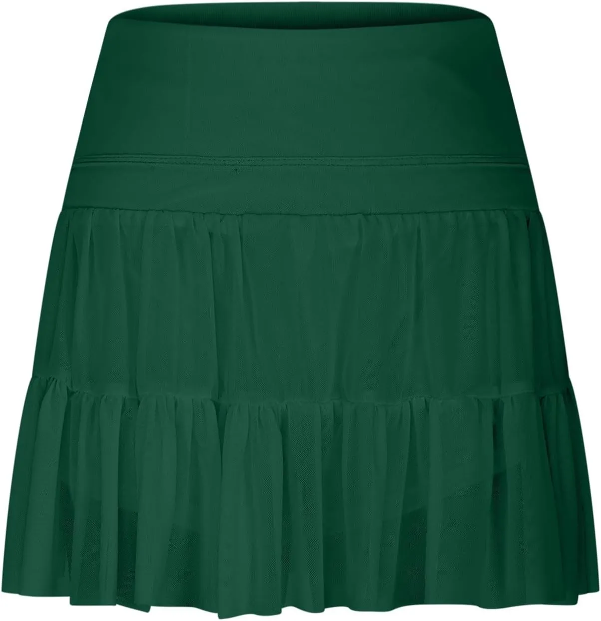 Tennis Skirts for Women Solid Elastic Waisted Tiered Smocked Ruffle Skirt Summer Casual Vacation Beach Short Skirt