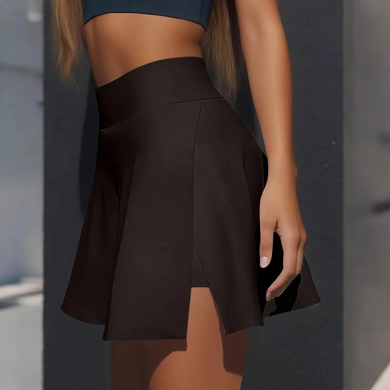 Tennis Skirts for Women with Shorts Underneath High Waisted Slit Golf Skort with Pockets Pickleball Athletic Skirt