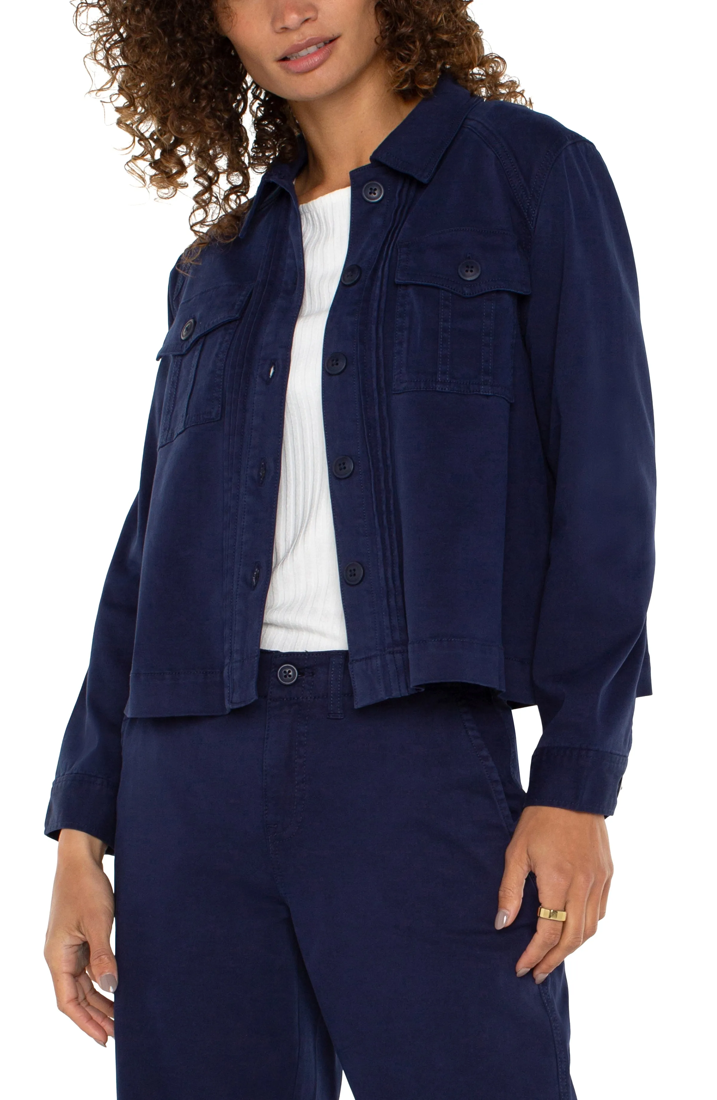 The Julie Pleat Back Cropped Jacket