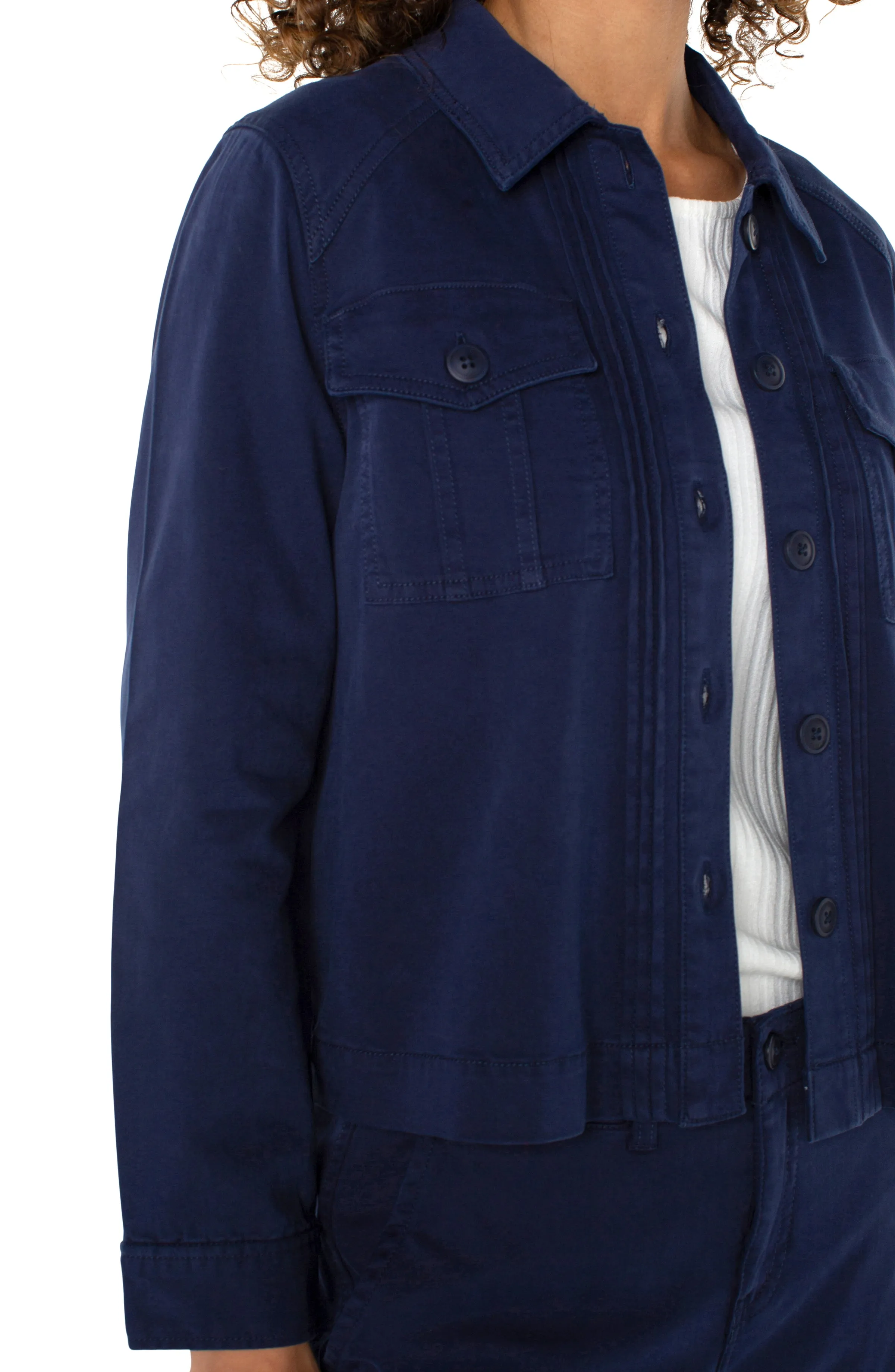 The Julie Pleat Back Cropped Jacket
