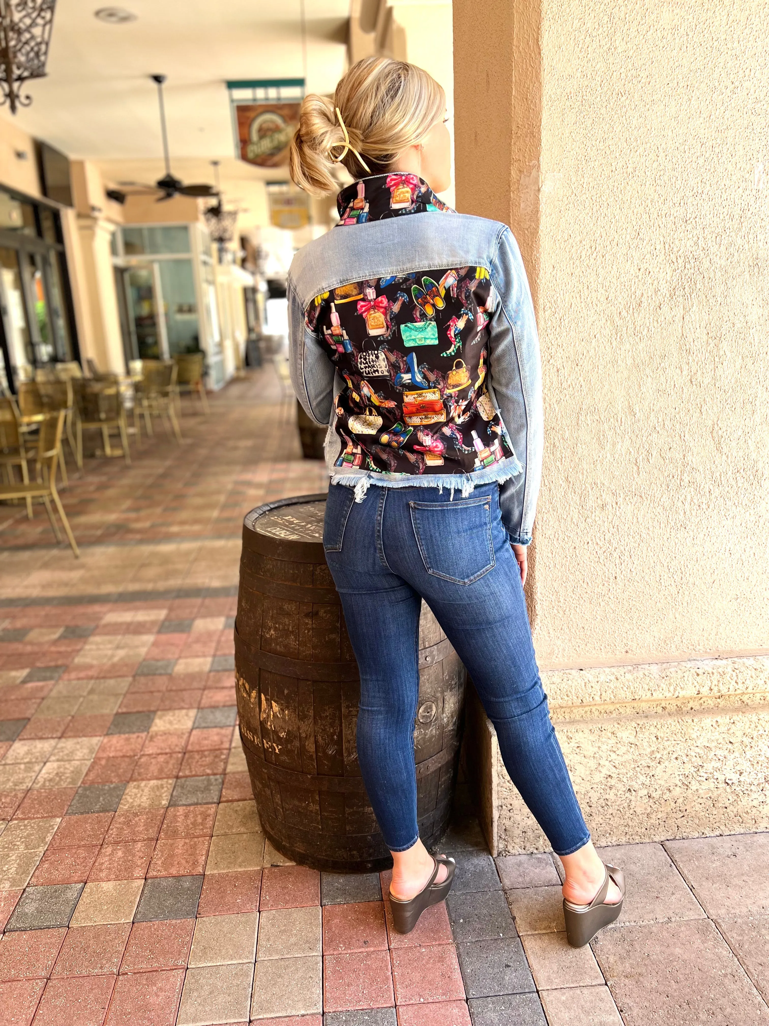 The Light  Denim Jacket /  Black Eclectic Designer
