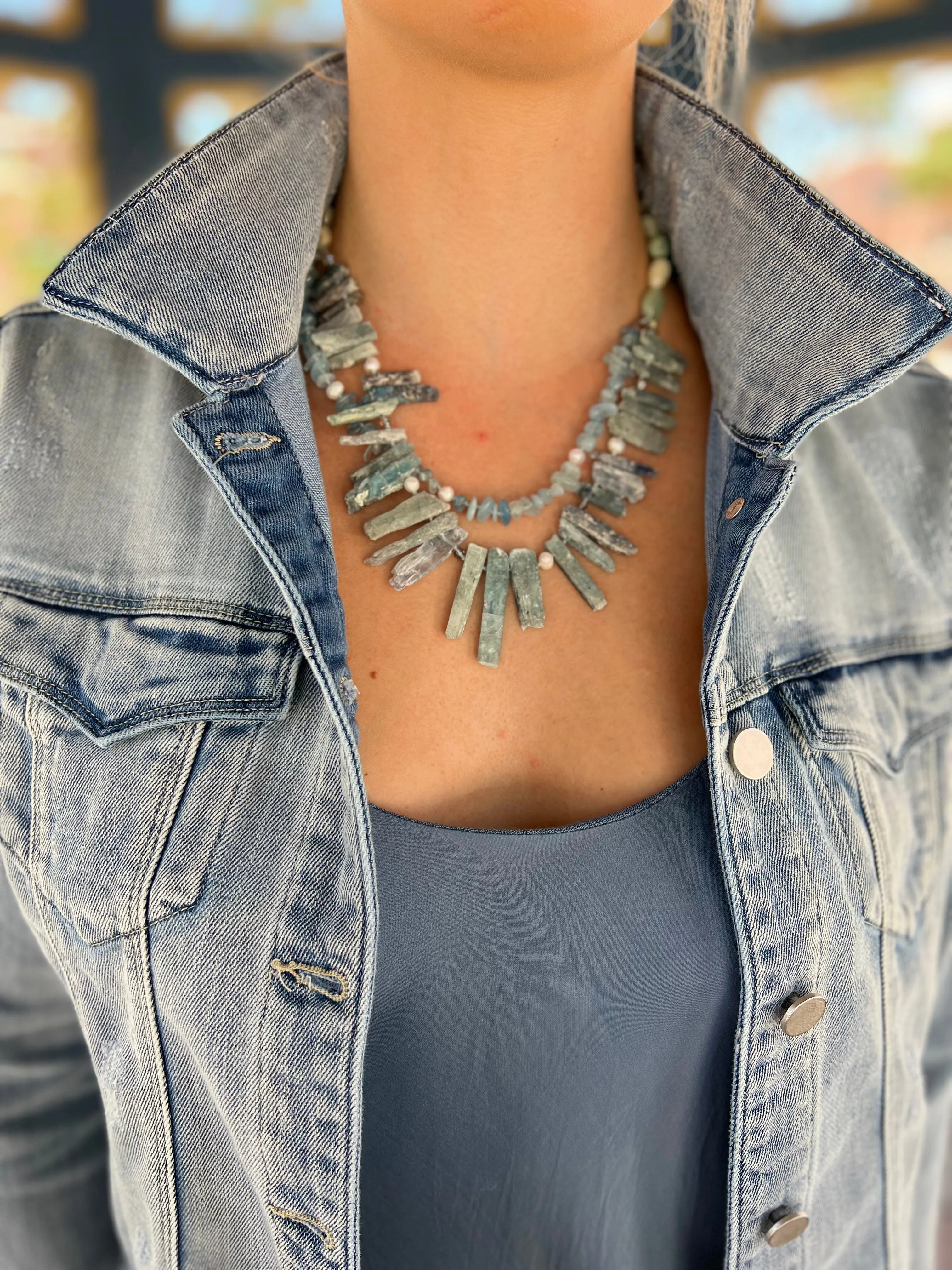 The Light  Denim Jacket /  Black Eclectic Designer