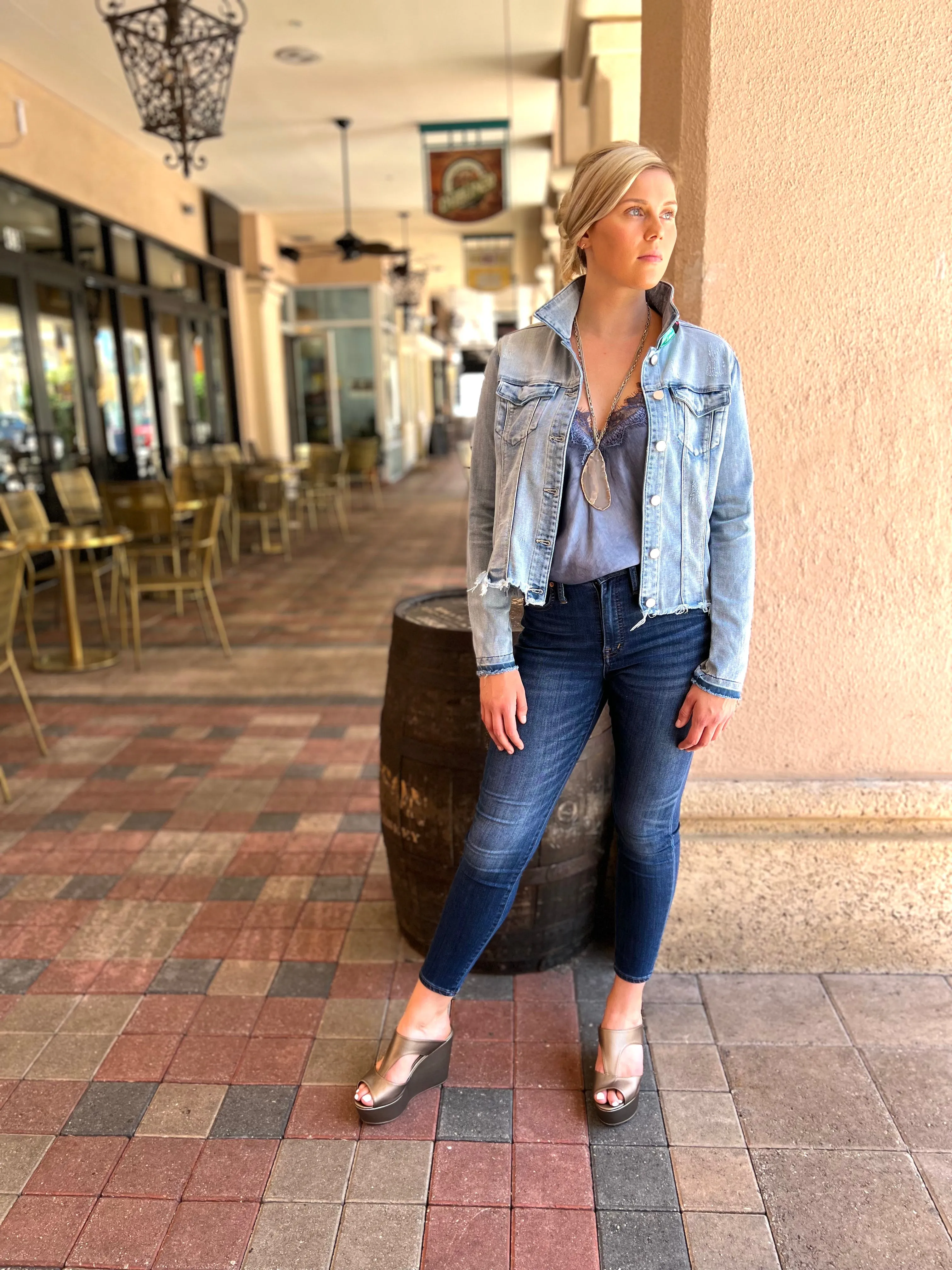 The Light  Denim Jacket /  Black Eclectic Designer